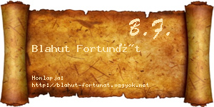 Blahut Fortunát névjegykártya